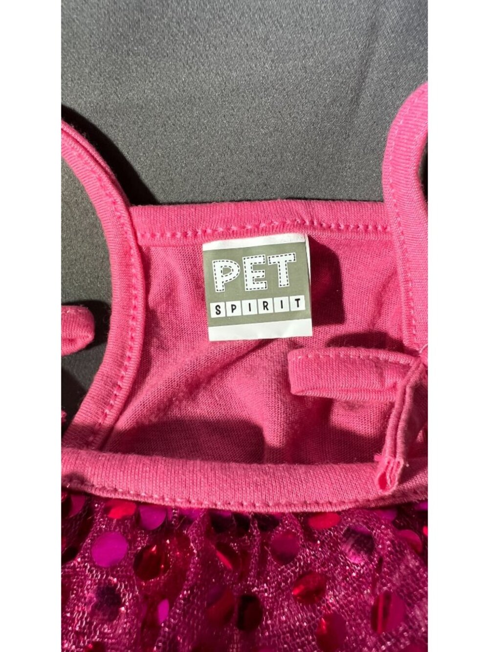 Pink Sequin Ruffled Pet Dress By Pet Spirit - Sparkly Layered Party Outfit For S - Picture 2 of 3